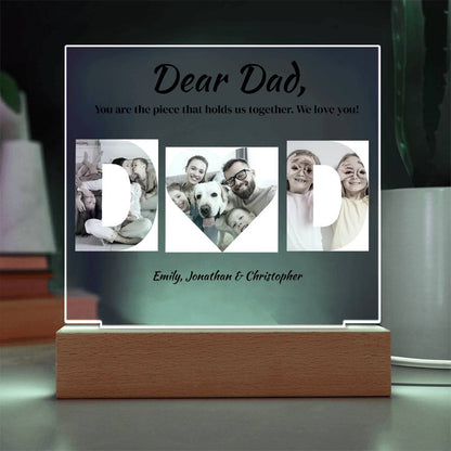 Special Plaque for Dad  | Acrylic Square Plaque | Plaque for Dad