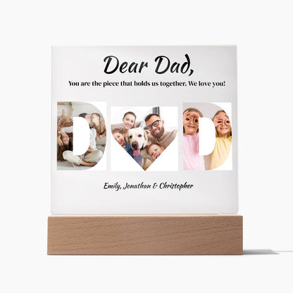 Special Plaque for Dad  | Acrylic Square Plaque | Plaque for Dad