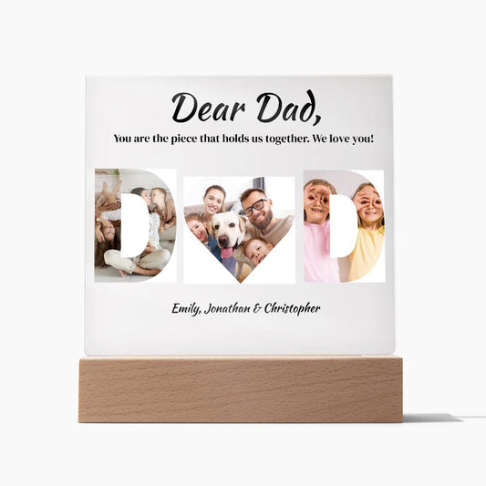 Special Plaque for Dad  | Acrylic Square Plaque | Plaque for Dad