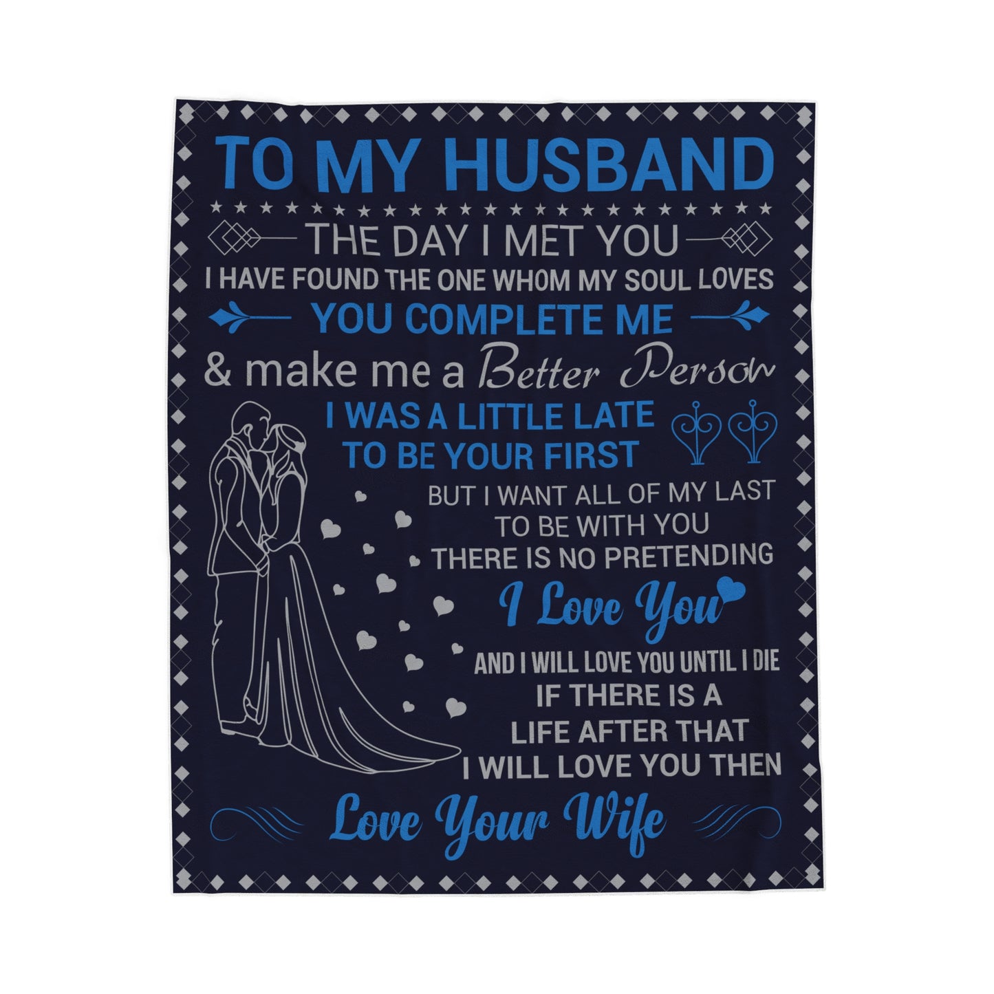 To My Husband | Velveteen Plush Blanket