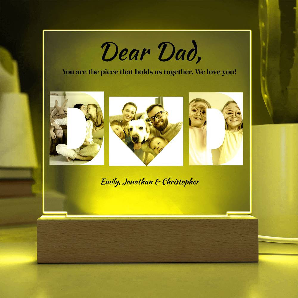 Special Plaque for Dad  | Acrylic Square Plaque | Plaque for Dad