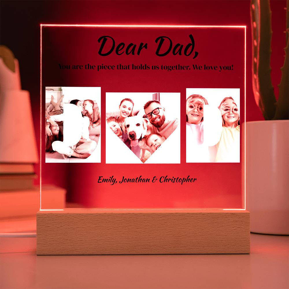 Special Plaque for Dad  | Acrylic Square Plaque | Plaque for Dad