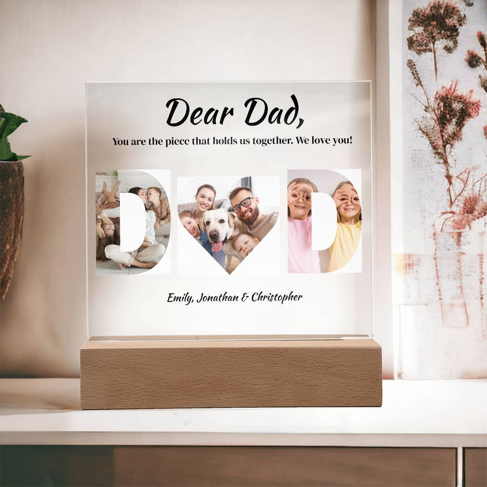 Special Plaque for Dad  | Acrylic Square Plaque | Plaque for Dad