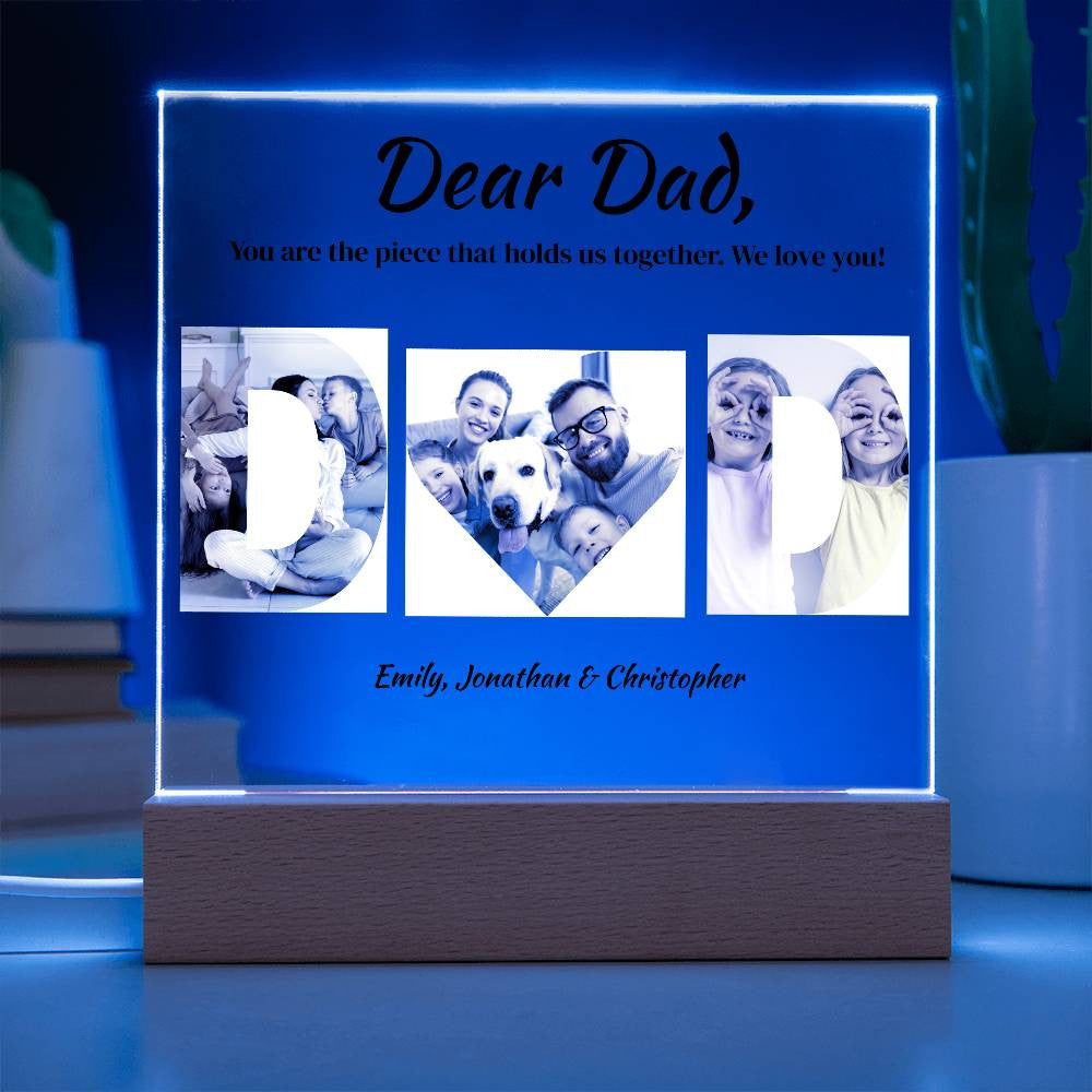 Special Plaque for Dad  | Acrylic Square Plaque | Plaque for Dad