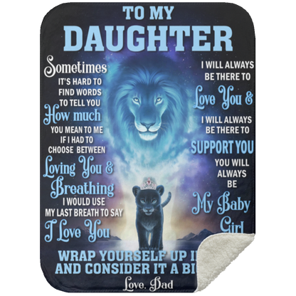 Daughter Blanket from Dad | My Baby Girl Lion Blanket | Father Daughter Gift