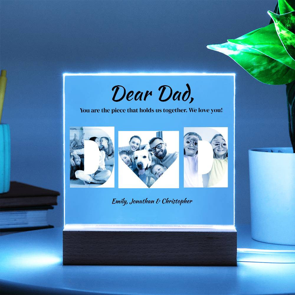 Special Plaque for Dad  | Acrylic Square Plaque | Plaque for Dad