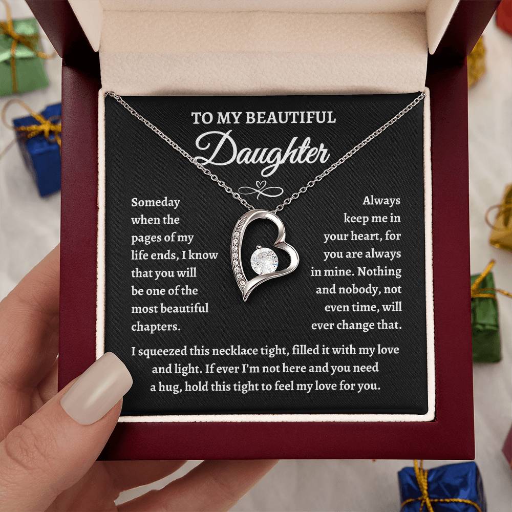 Perfect Gift for Daughter | To my Beautiful Daughter Forever Love Necklace