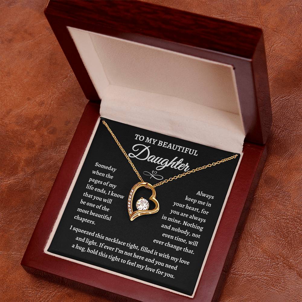 Perfect Gift for Daughter | To my Beautiful Daughter Forever Love Necklace