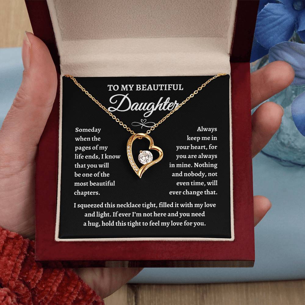 Perfect Gift for Daughter | To my Beautiful Daughter Forever Love Necklace