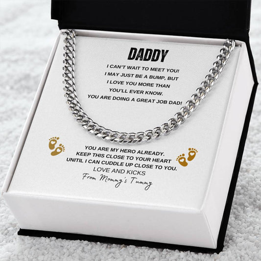 Daddy | Bump | Cuban Link Chain | Father's Day Gift | Gift for Dad