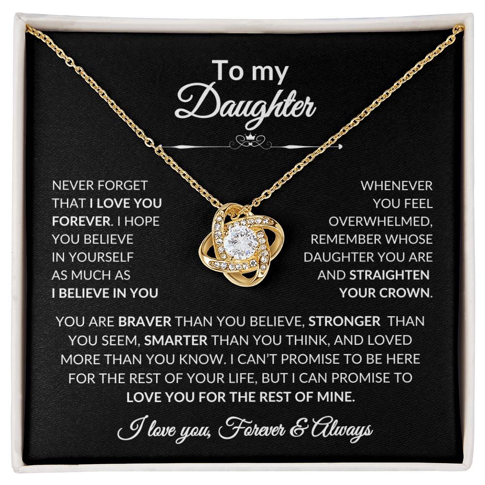 To My Daughter, Gift for Daughter Love Knot Necklace