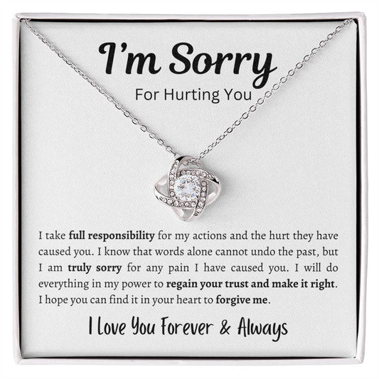 Apology Gift for Her, I'm Sorry Gift Love Knot Necklace