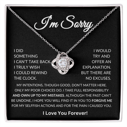 I'm Sorry Gift, An Apology Gift for Her,  Love Knot Necklace