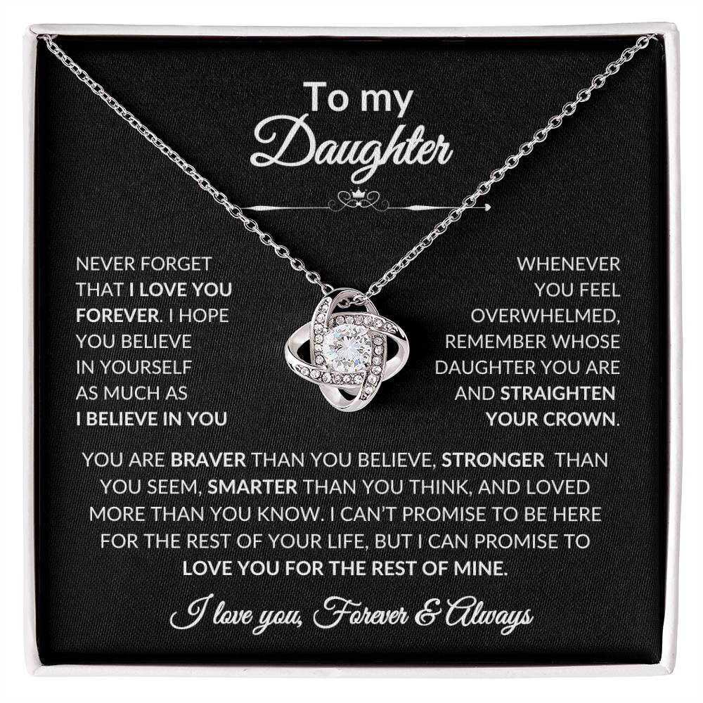 To My Daughter, Gift for Daughter Love Knot Necklace