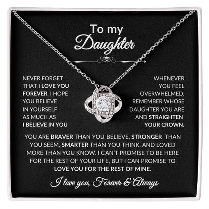 To My Daughter, Gift for Daughter Love Knot Necklace