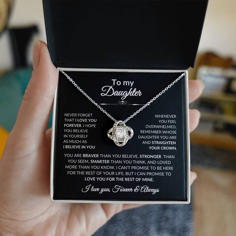 To My Daughter, Gift for Daughter Love Knot Necklace