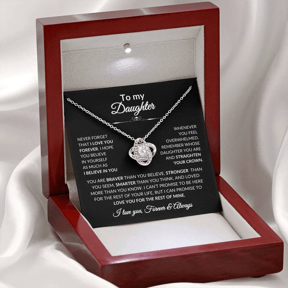 To My Daughter, Gift for Daughter Love Knot Necklace