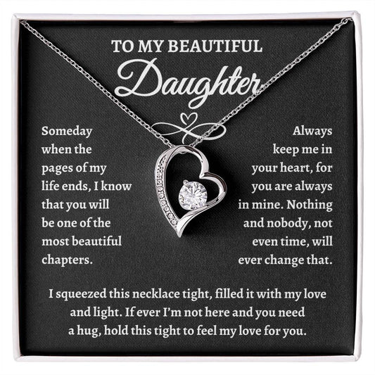 To My Beautiful Daughter Forever Love Necklace