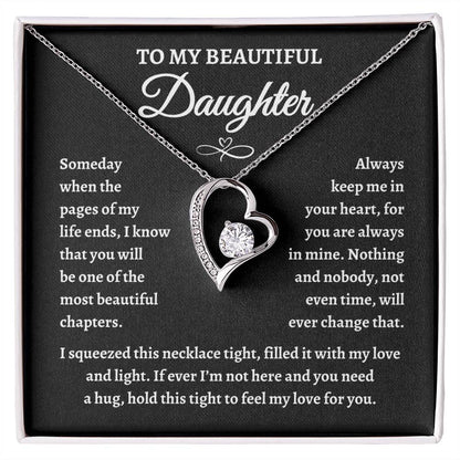 Perfect Gift for Daughter | To my Beautiful Daughter Forever Love Necklace