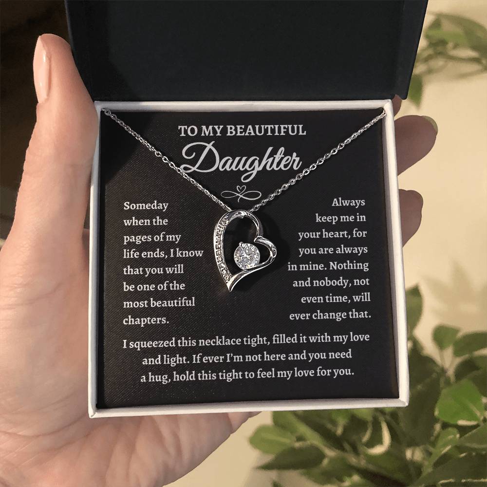 Perfect Gift for Daughter | To my Beautiful Daughter Forever Love Necklace