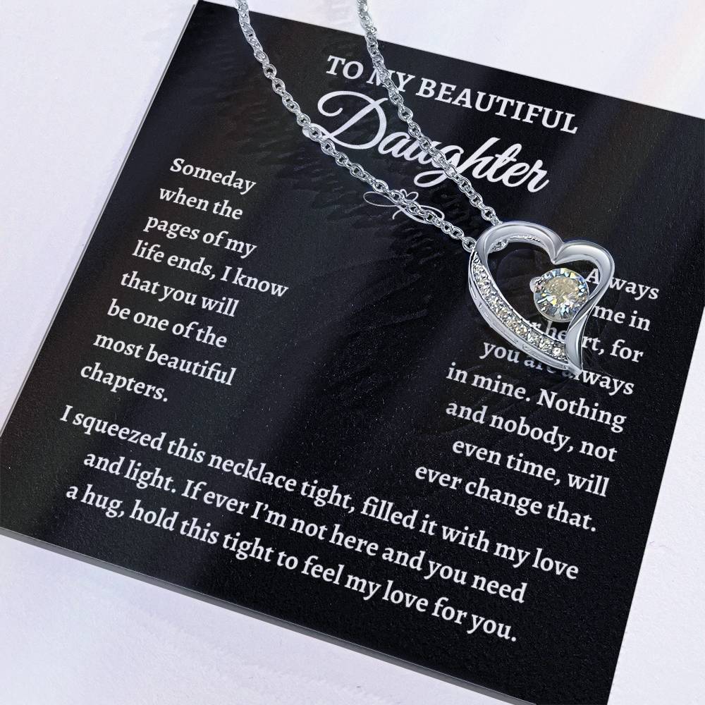 Perfect Gift for Daughter | To my Beautiful Daughter Forever Love Necklace