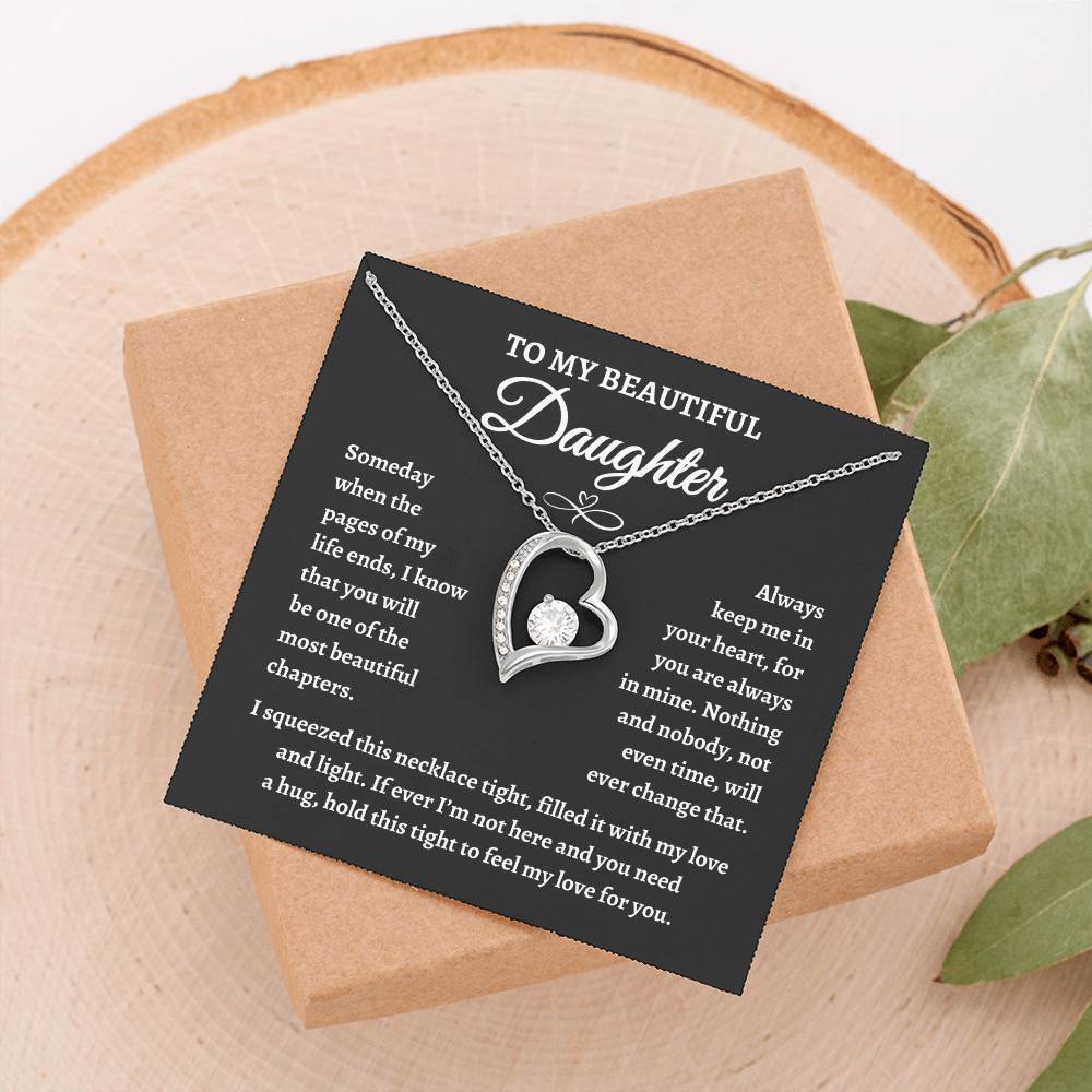 Perfect Gift for Daughter | To my Beautiful Daughter Forever Love Necklace