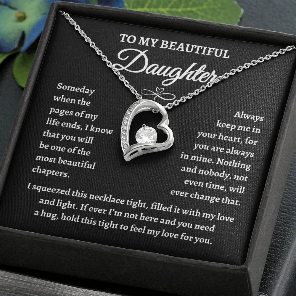 Perfect Gift for Daughter | To my Beautiful Daughter Forever Love Necklace