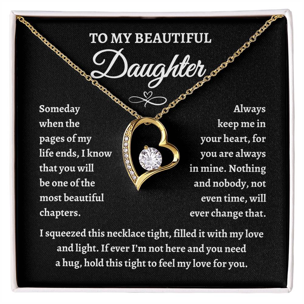 Perfect Gift for Daughter | To my Beautiful Daughter Forever Love Necklace