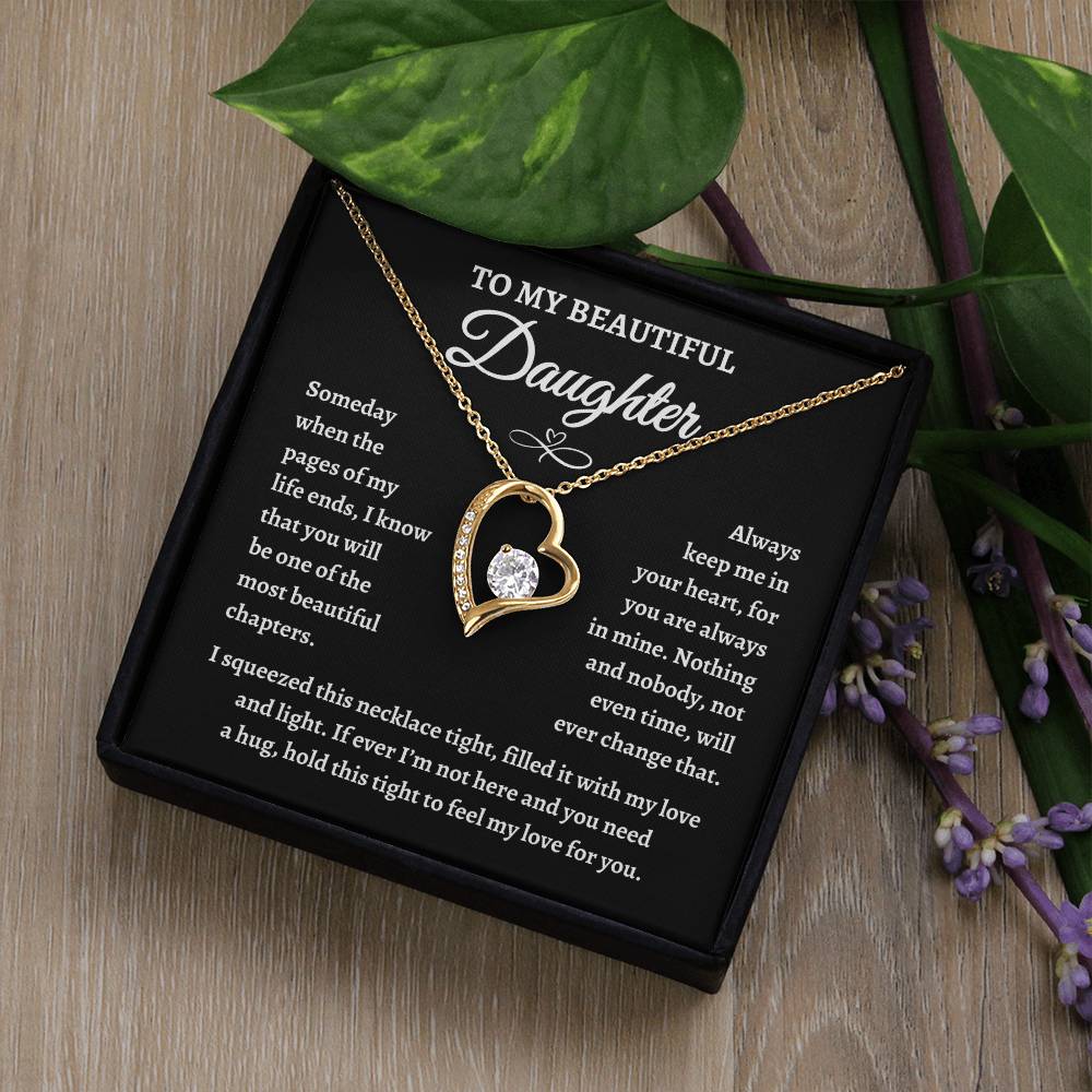 Perfect Gift for Daughter | To my Beautiful Daughter Forever Love Necklace