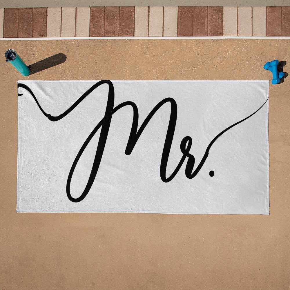 Mr. & Mrs. Beach Towel | Wedding Gift for Couple | Beach Towels for Couple