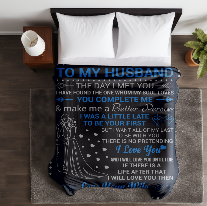 To My Husband | Velveteen Plush Blanket