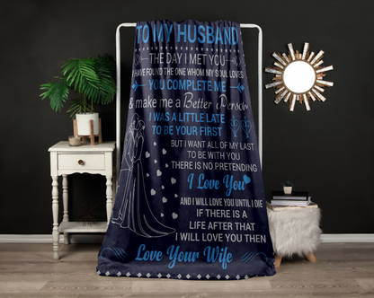 To My Husband | Velveteen Plush Blanket