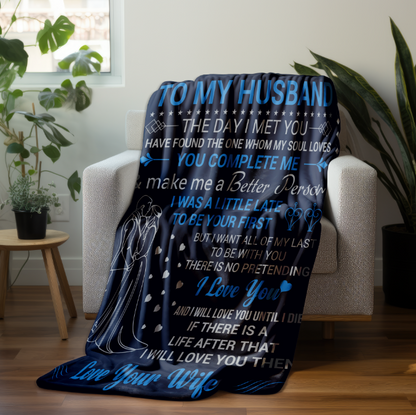 To My Husband | Velveteen Plush Blanket